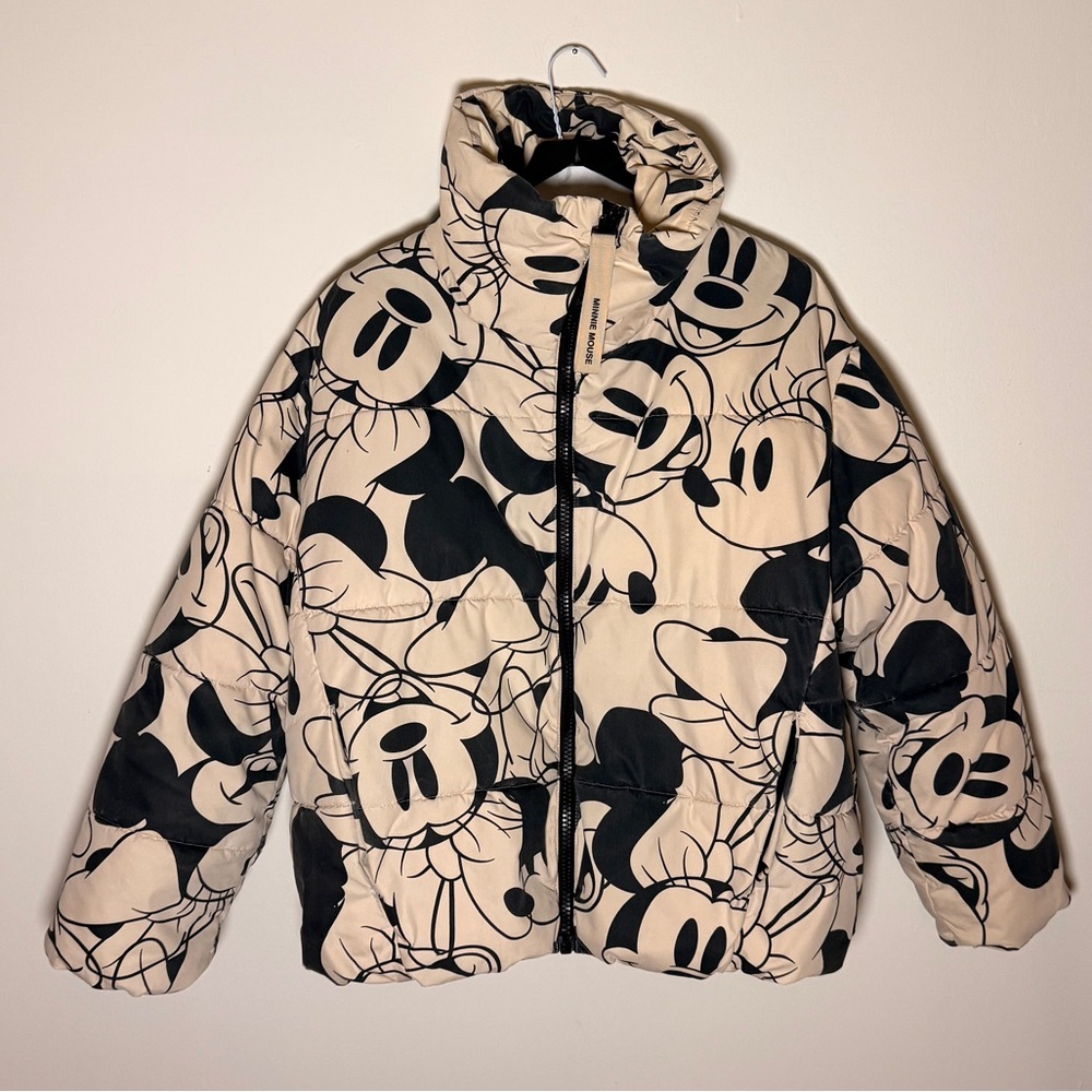 Disney Puffer Jacket - Retro Minnie Mouse Puffer Jacket - Women’s Adult S